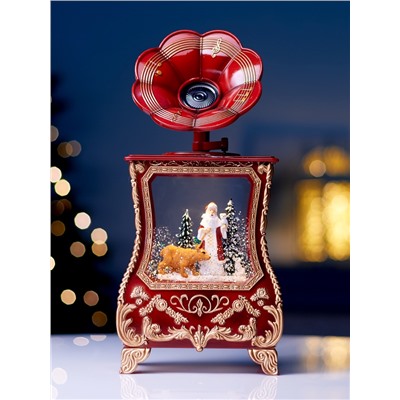 Фигура светодиодная «Граммофон» 36×16×9 см, от батареек 3хААА, музыка, USB, свечение тёплое белое