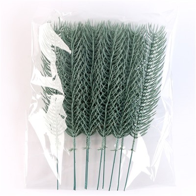 Ветка еловая голубая, 21×4 см, набор 10 шт.