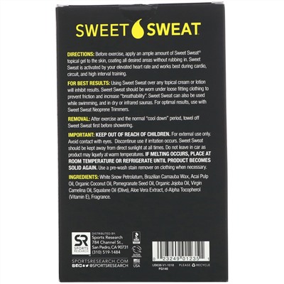 Sports Research, Sweet Sweat Workout Enhancer, 20 Travel Packets, 0.53 oz (15 g) Each