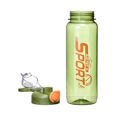 Бутылка для воды SPORT, 800 мл, с поильником, зеленая