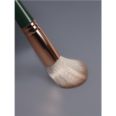 Набор кистей для макияжа Lillian, 14 предметов, футляр на завязках, зелёный, серый