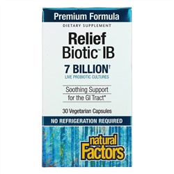 Natural Factors, ReliefBiotic IB, 7 Billion, 30 Vegetarian Capsules