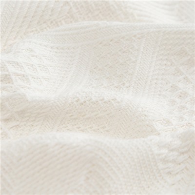 Плед с бахромой SL Home Mosaic, 130×180 см, белый