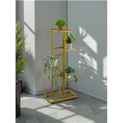 Подставка для цветов Greengo, 5 полок, 44×22×95 см, напольная, металл, цвет золотой