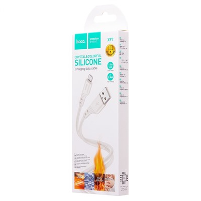 Кабель USB - micro USB Hoco X97 Crystal 12W 100см 2,4A  (white)