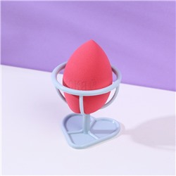 Спонж-капля Doll face, на пластиковой подставке для сушки и хранения, Beauty Fox
