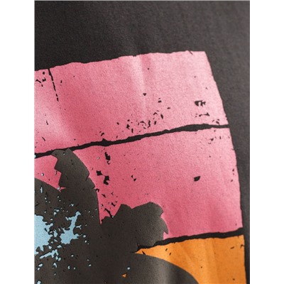 Свободная футболка  с авторским принтом