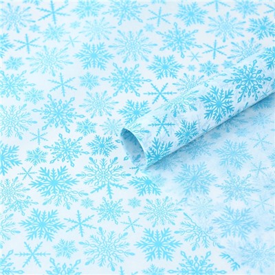 Упаковочная бумага на Новый год тишью «Снежинки», 50×70 см