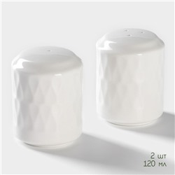 Набор для специй и соусов BellaTenero, 5 предметов: 2 соусника 200 мл, сахарница 360 мл, солонка 120 мл, перечница 120 мл, на бамбуковой подставке, керамика, белый