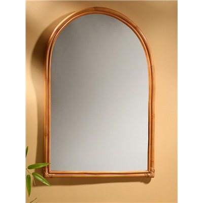 Зеркало настенное, 84×55×3 см, ротанг