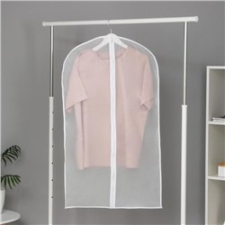 Чехол для одежды Доляна, плотный, 60×100 см, цвет белый, прозрачный