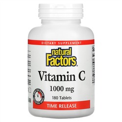 Natural Factors, витамин C, с медленным высвобождением, 1000 мг, 180 таблеток