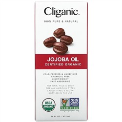 Cliganic, на 100% чистое и натуральное масло жожоба, 473 мл (16 жидк. унций)