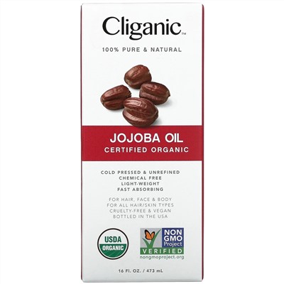 Cliganic, на 100% чистое и натуральное масло жожоба, 473 мл (16 жидк. унций)