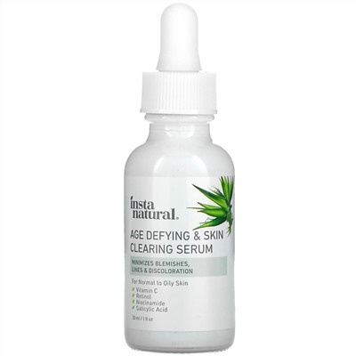 InstaNatural, Age-Defying & Skin Clearing Serum, 1 fl oz (30 ml)