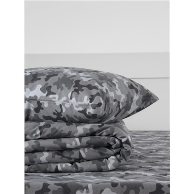 Постельное бельё 1.5-спальное «Этель» Military gray, бязь