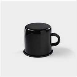 Кружка эмалированная, 400 мл, чёрная