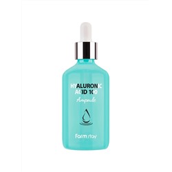 FARMSTAY - СЫВОРОТКА ДЛЯ ЛИЦА С ГИАЛУРОНОВОЙ КИСЛОТОЙ HYALURONIC ACID 100 AMPOULE, 100 ML