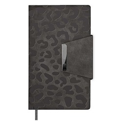 Ежедневник недатированный А5 320 стр. 70666 "ВИНЧЕНЦО СЕРЫЙ" "леопард" Феникс