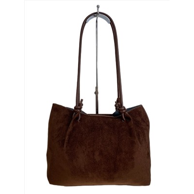 Женская сумка из искусственной замши, цвет шоколад