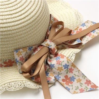 Шляпа для девочки MINAKU «Милашка», р-р 52, бежевая