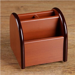 Органайзер 4 секции, на вращающейся подставке, под бук, 12×12×12 см