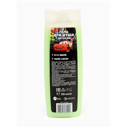 Гель для душа детский, 250 мл, аромат яблочный торнадо, Тачки