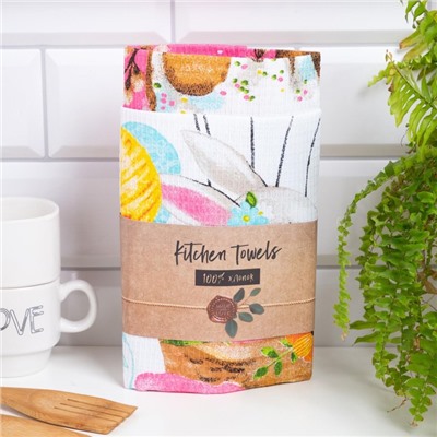 Набор кухонных полотенец Доляна «Воздушный шар», 35×60 см-2 шт., 100% хл