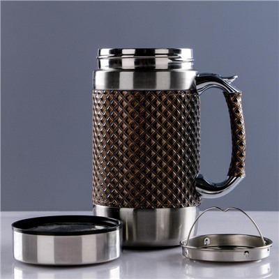 Термокружка TAKE IT EASY «Великан.Рептилия», 450 мл, 16×8 см, сохраняет тепло 2 ч, сито, нержавеющая сталь