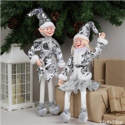 Новогоднее украшение интерьера 50 см Эльф / W-163 /уп 144/микс