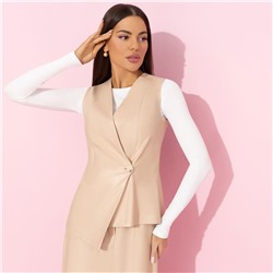 Жилет из экокожи, Откровенно стильная (беж)