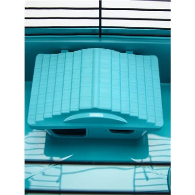 Клетка-мини для грызунов «Пижон» №1, укомплектованная, 27×15×13 см, бирюзовая