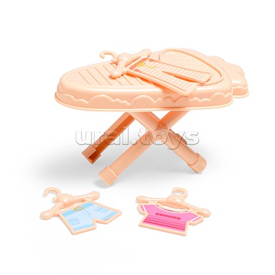 Бытовая техника "Утюг с гладильной доской" в коробке( цвет розовый)