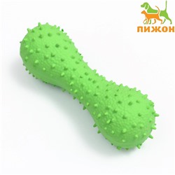 Игрушка пищащая для собак из латекса «Кость», 12 см, зелёная