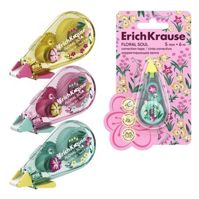 Корректор-лента 5 мм х 6 м Floral Soul 62738 ErichKrause