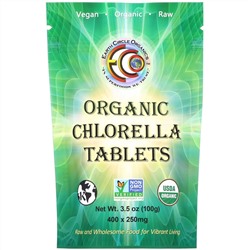 Earth Circle Organics, органическая хлорелла в таблетках, 250 мг, 400 таблеток, 100 г (3,5 унции)