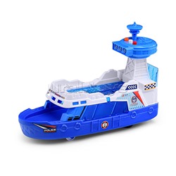 Катер "Патруль" на батарейках, с машинками, в коробке
