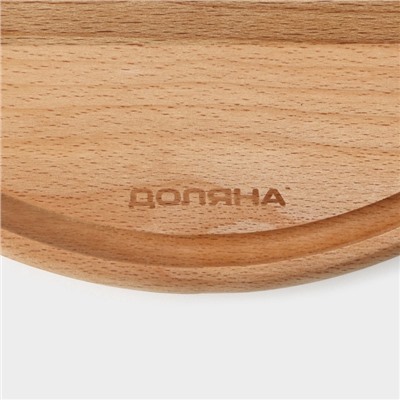 Доска разделочная с кровостоком Премиум «Круглая», d=25 см, бук