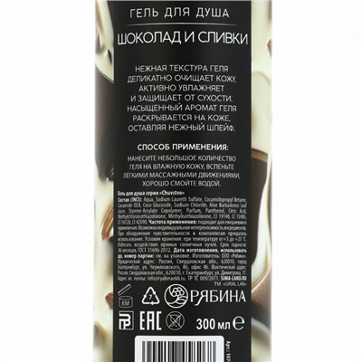 Гель для душа женский, 300 мл, аромат шоколада и сливок, URAL LAB