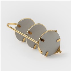 Этажерка - фруктовница Доляна «Мрамор», 3 яруса, 10.5×29 см, металл, золотистая