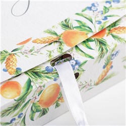 Коробка подарочная новогодняя складная «Мандарины», 20×18×5 см, Новый год