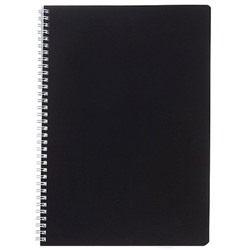 Тетрадь А4  96л клетка на спирали "СОЛО.Черный бархат" софт-тач, перфорация на отрыв (092879) Хатбер