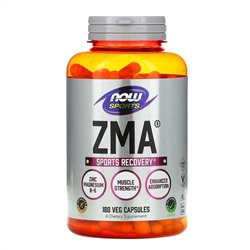 Now Foods, Sports, ZMA, восстановление после физической активности, 180 капсул