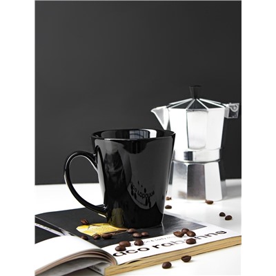 Кружка керамическая Доляна Coffee break, 370 мл, чёрный