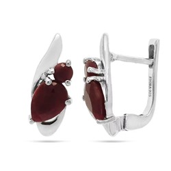 Серьги из серебра рубин корунд, Элиза