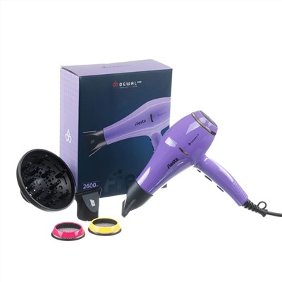 Dewal Фен для волос с ионизацией / Fiesta 03-2010 Lavender, 2600 Вт 24153