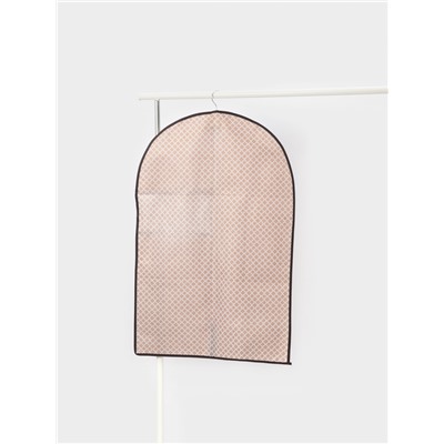 Чехол для одежды Доляна «Браун», ПВХ окно, плотный, 90×60 см, коричневый