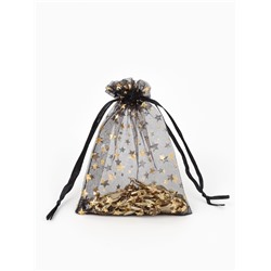 Мешочек подарочный «Звёздный дождь», 10×12, цвет чёрный с золотом