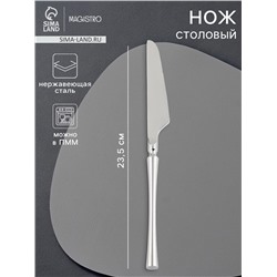 Нож столовый Magistro «Фьюжн», длина 23.5 см, нержавеющая сталь, серебристый