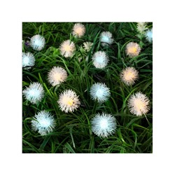 Гирлянда «Нить», 4.5 м, уличная, с насадками «Ёжики», IP44, 30 LED, 2 режима, солнечная батарея, тёмная нить, свечение жёлтое/аквамарин